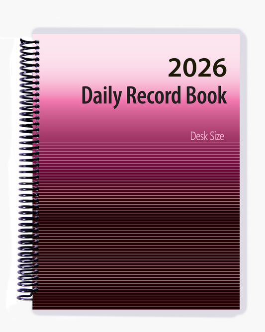 2026 Desk Size Daily Record Book 8.5 X 11"
