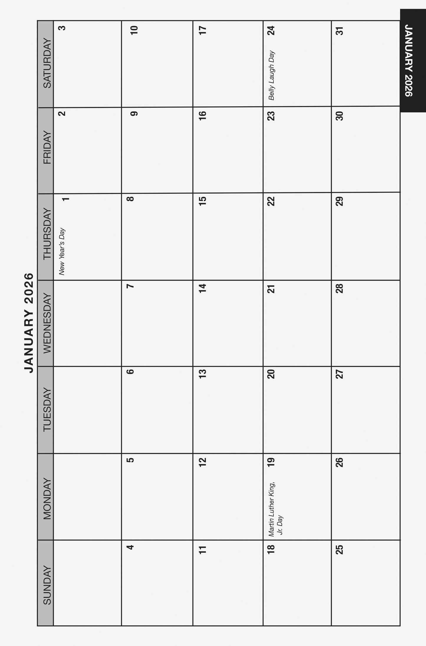 2026 Desk Size Daily Record Book 8.5 X 11"