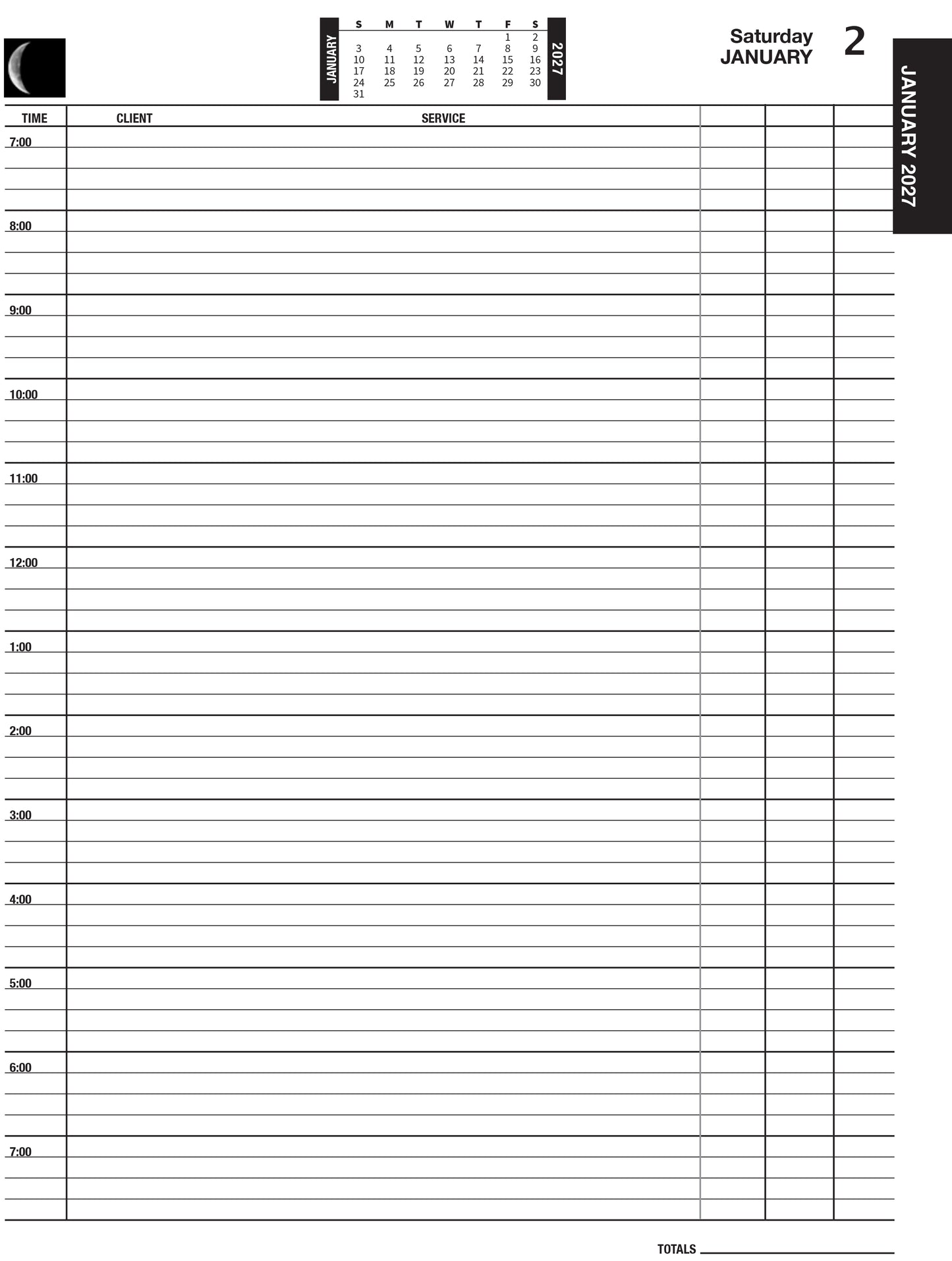 Desk Size Daily Record Book 8½ X 11
